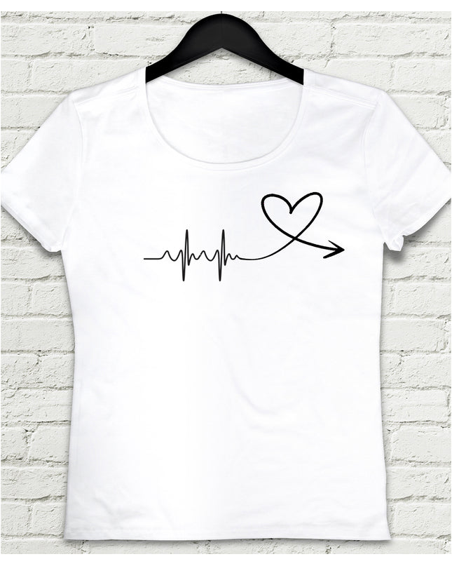 Aşkın ritmi Beyaz Kadın tshirt - basmatik.com
