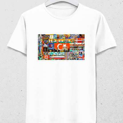 R place detay beyaz tişört - basmatik.com