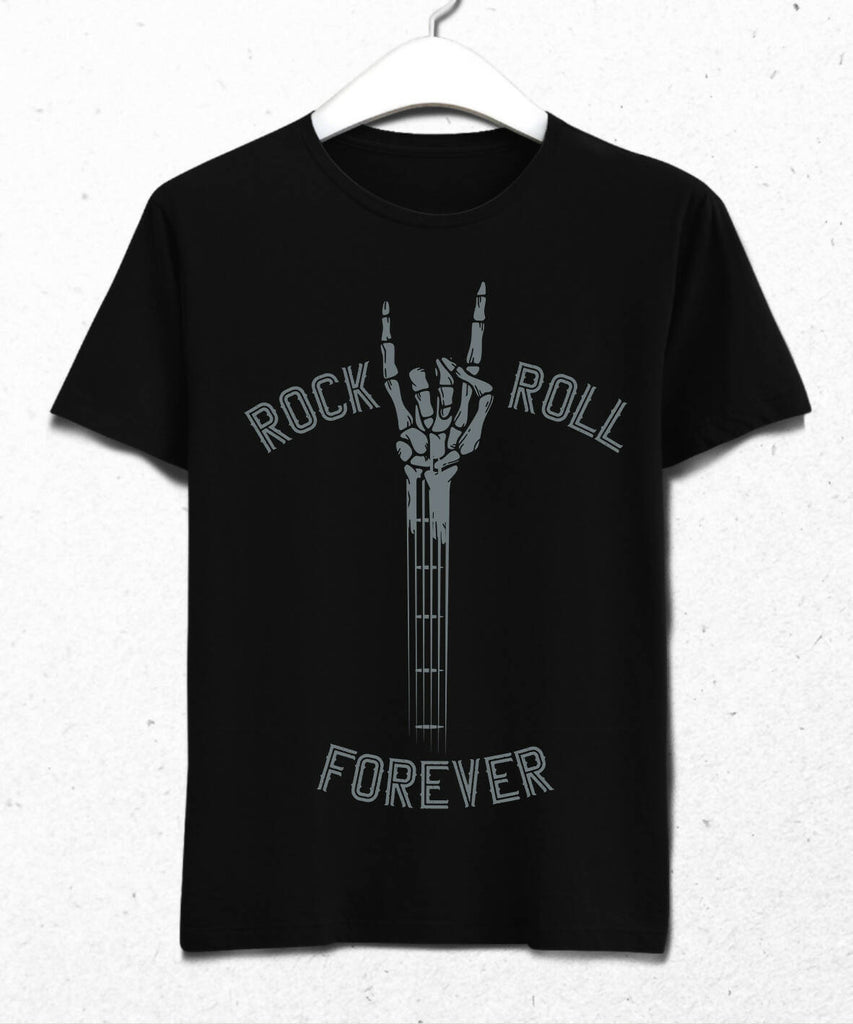 Rock And Roll Forever - Skeleton Hand Guitar Men's T-Shirt