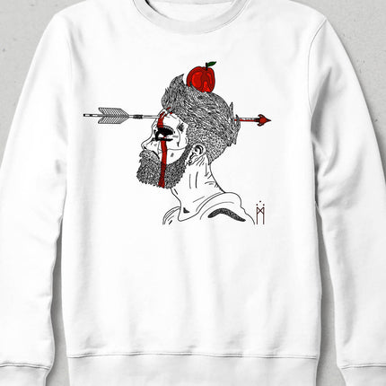 Ok ve Elma Beyaz Sweatshirt - basmatik.com