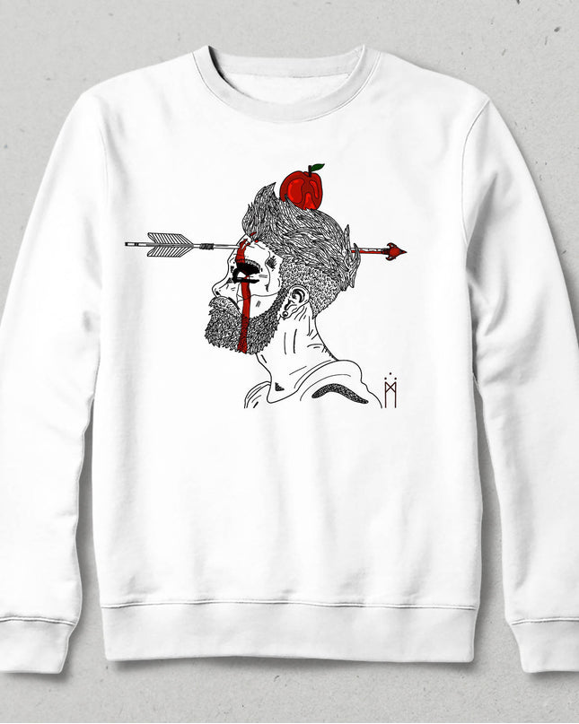 Ok ve Elma Beyaz Sweatshirt - basmatik.com