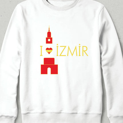 I Love İzmir Saat Kulesi Tasarım Sweatshirt