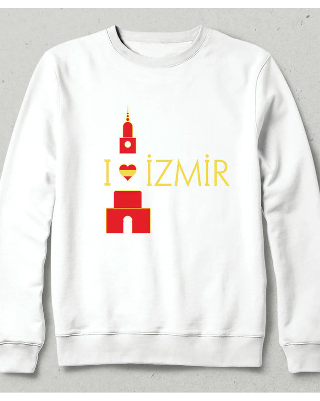 I Love Izmir Clock Tower Design Sweatshirt 