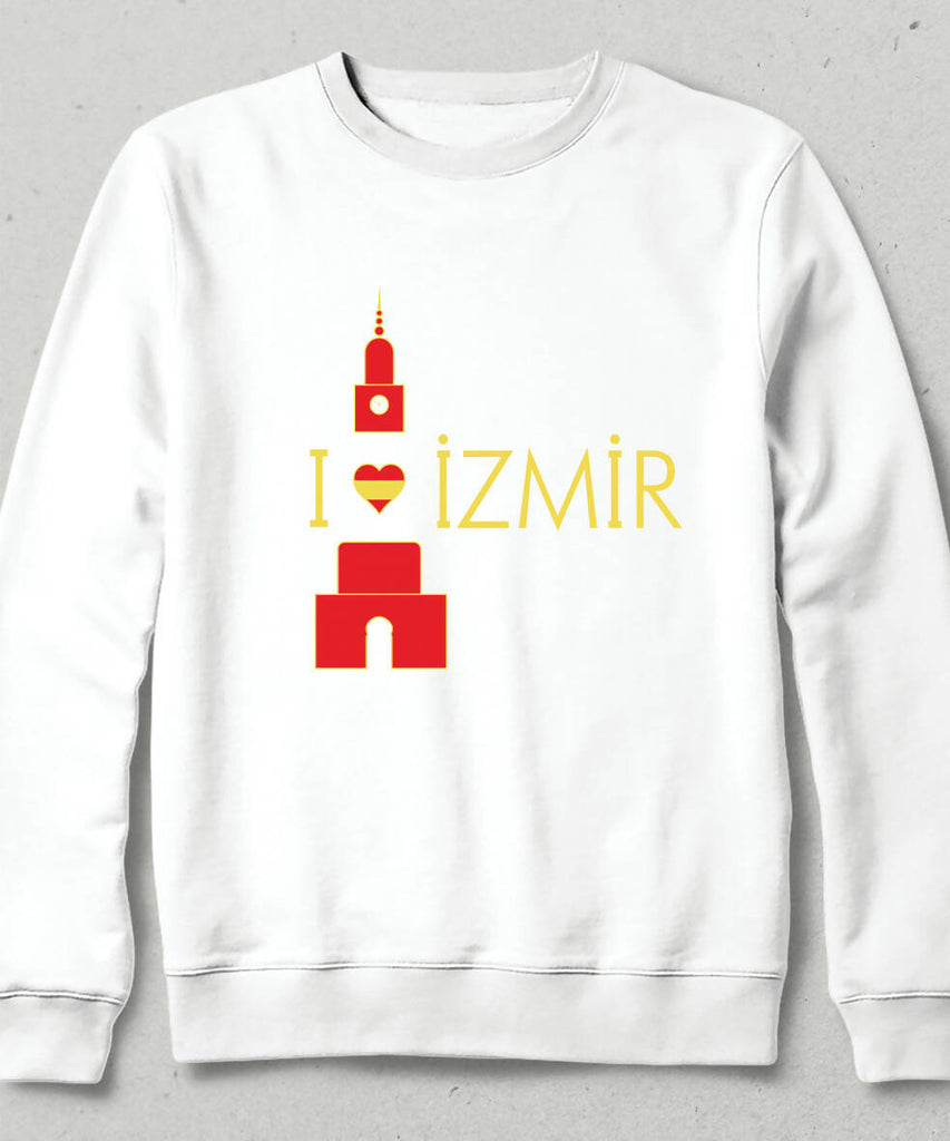 I Love Izmir Clock Tower Design Sweatshirt 