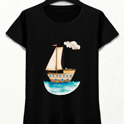 Yelkenli ve Deniz Temalı Tatil Tişört