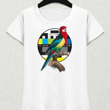 Papağan Kadın Kısa Kol T-shirt 12 - basmatik.com