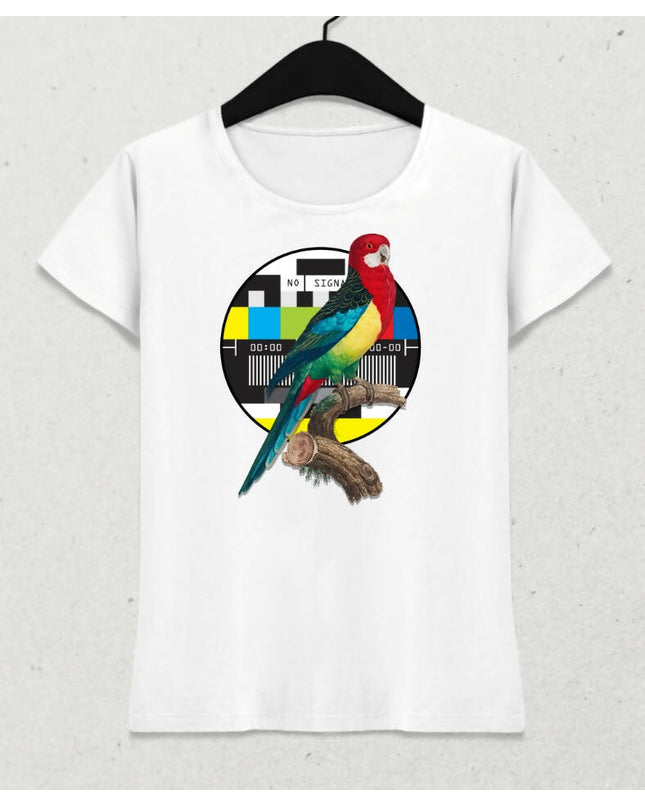Papağan Kadın Kısa Kol T-shirt 12 - basmatik.com