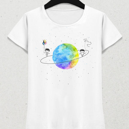 Satürn and kids kadın tişört - basmatik.com