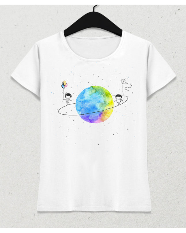 Satürn and kids kadın tişört - basmatik.com