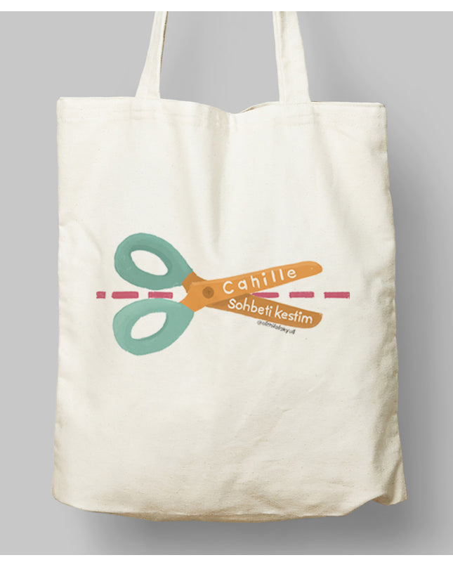 Sihirli Makas Bez Çanta - basmatik.com