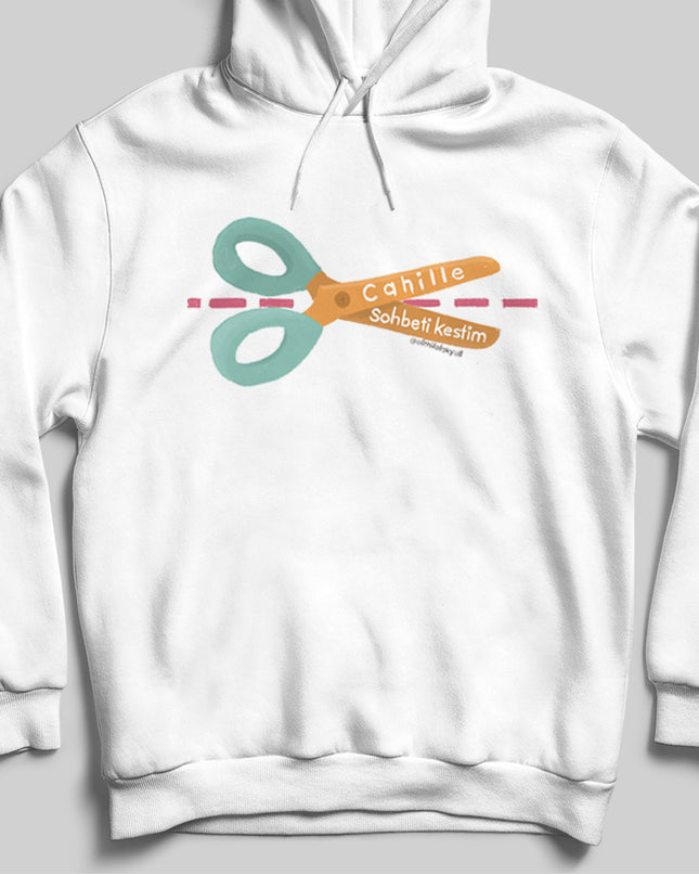 Sihirli Makas Beyaz Kapşonlu - basmatik.com