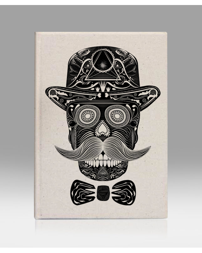 Sir skull lion kanvas defter - basmatik.com