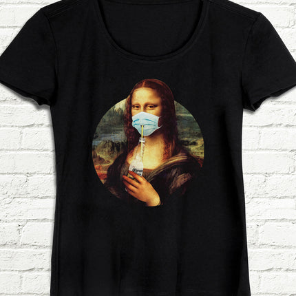 Corona Lisa Siyah Tişört - basmatik.com