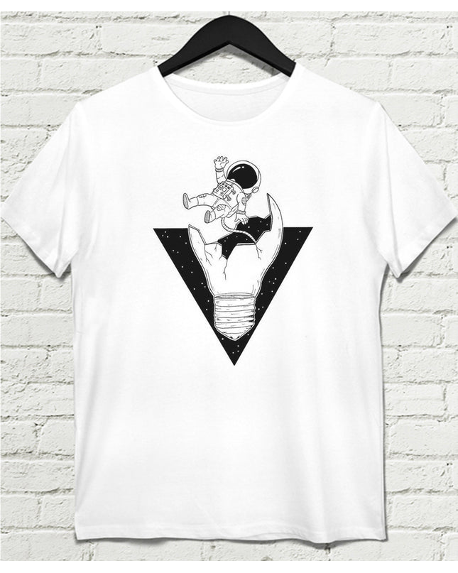 Space Beyaz Tişört - basmatik.com