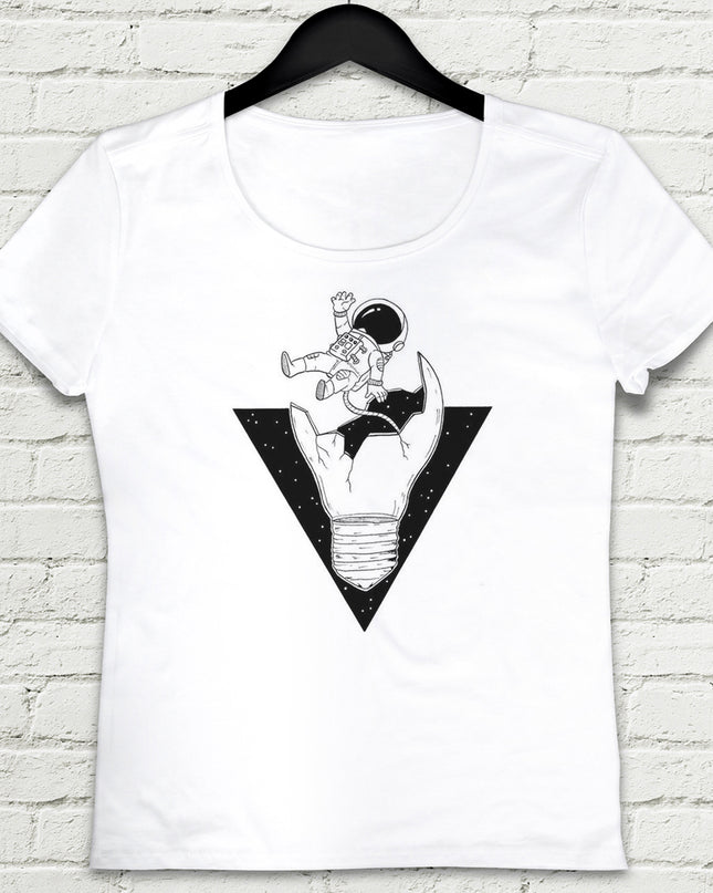 Space Beyaz Tişört - basmatik.com