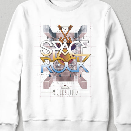Space rock beyaz sweatshirt - basmatik.com