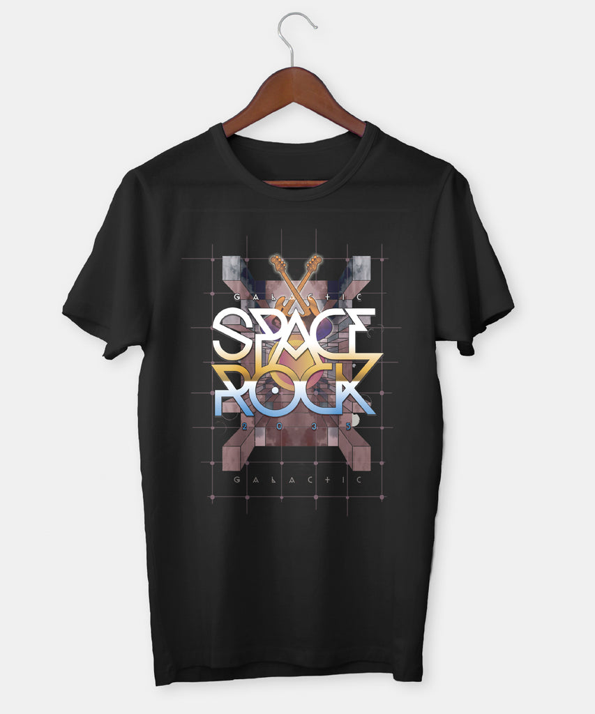 spacerock siyah Erkek tişört - basmatik.com