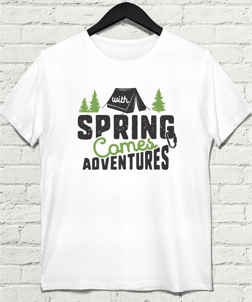 spring comes beyaz Erkek tişört - basmatik.com