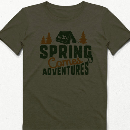 Spring comes haki Erkek tişört - basmatik.com