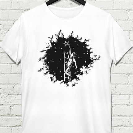 Star Beyaz Tişört - basmatik.com