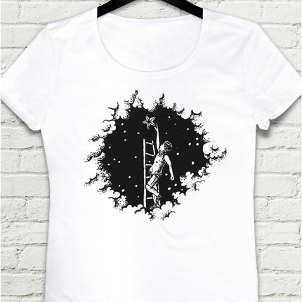 Star Beyaz Tişört - basmatik.com