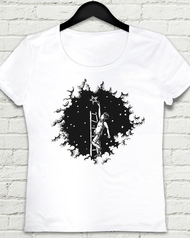 Star Beyaz Tişört - basmatik.com