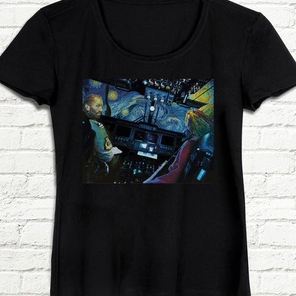 Starry Kadın Siyah tshirt - basmatik.com