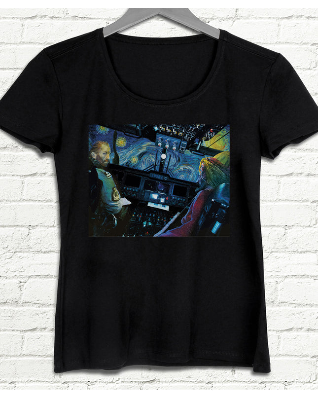 Starry Kadın Siyah tshirt - basmatik.com