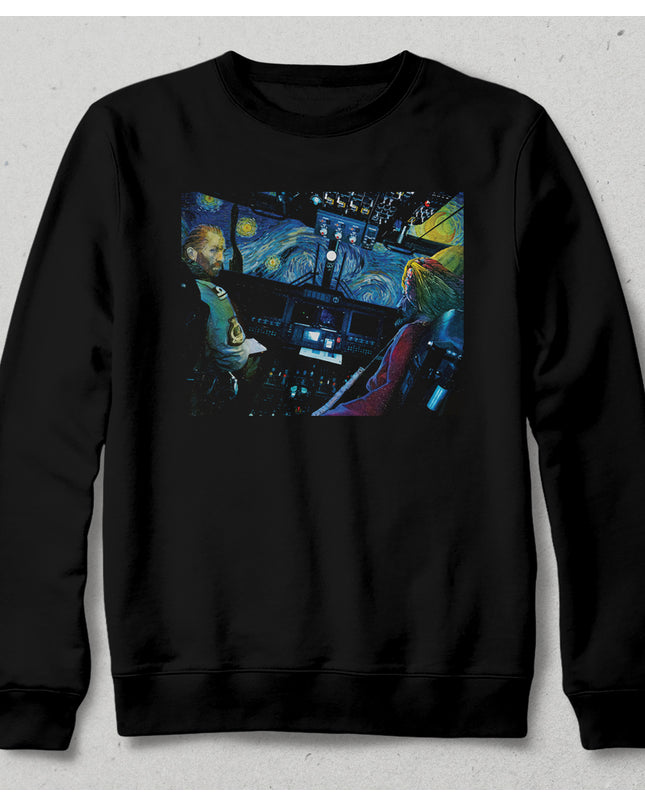 Starry Siyah Sweatshirt - basmatik.com
