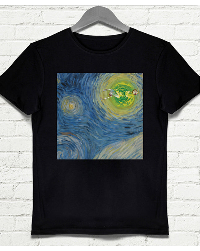 Starry Portal Siyah Erkek Tshirt - basmatik.com