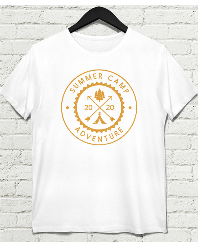 Summer camp beyaz Erkek tişört - basmatik.com