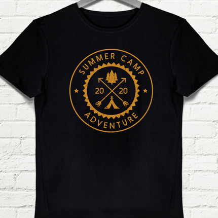 Summer camp siyah Erkek tişört - basmatik.com
