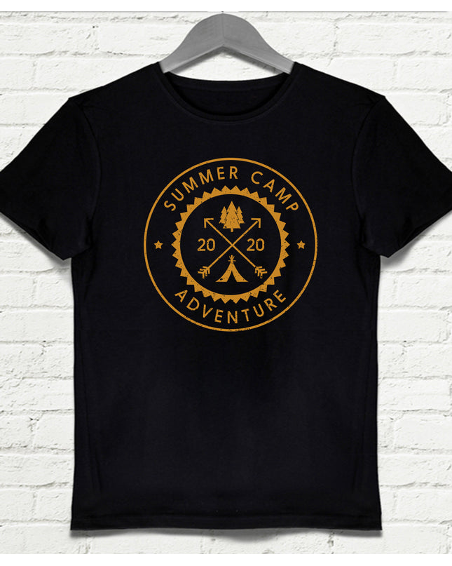 Summer camp siyah Erkek tişört - basmatik.com
