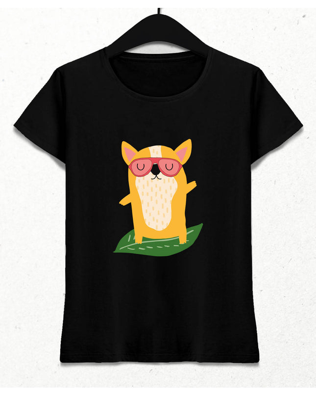 Surfer Corgi Dog women's t-shirt