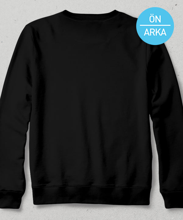 ön ve arka baskılı siyah sweatshirt - basmatik.com