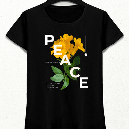 Peace Kadın Streetwear Tasarım T-shirt