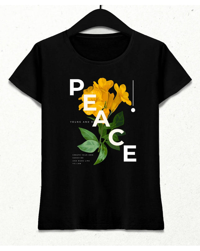 Peace Kadın Streetwear Tasarım T-shirt