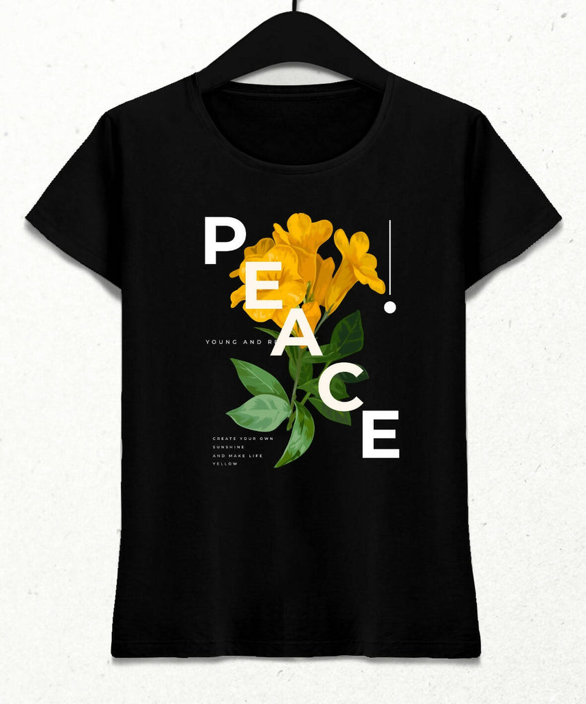 Peace Kadın Streetwear Tasarım T-shirt