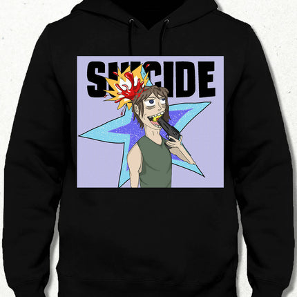 Suicide Baskılı Unisex Kapşonlu Sweatshirt