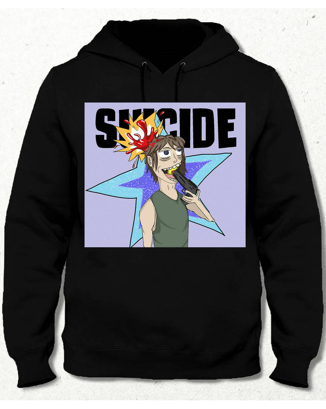 Suicide Baskılı Unisex Kapşonlu Sweatshirt