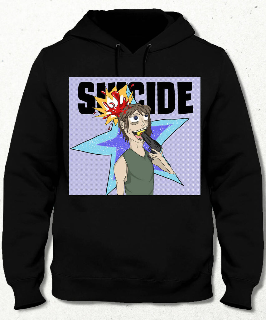 Suicide Baskılı Unisex Kapşonlu Sweatshirt