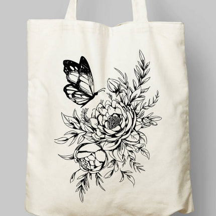 Floral Butterfly Bez Çanta - basmatik.com