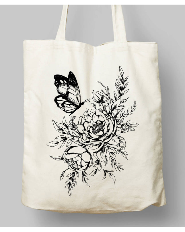 Floral Butterfly Bez Çanta - basmatik.com