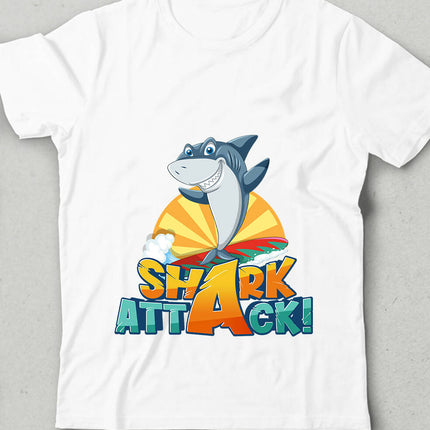 Shark Attack Bisiklet yaka Kısa Kollu Tişört