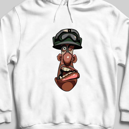 Siyahi Gezgin Baskılı Sweatshirt - Kapüşonlu