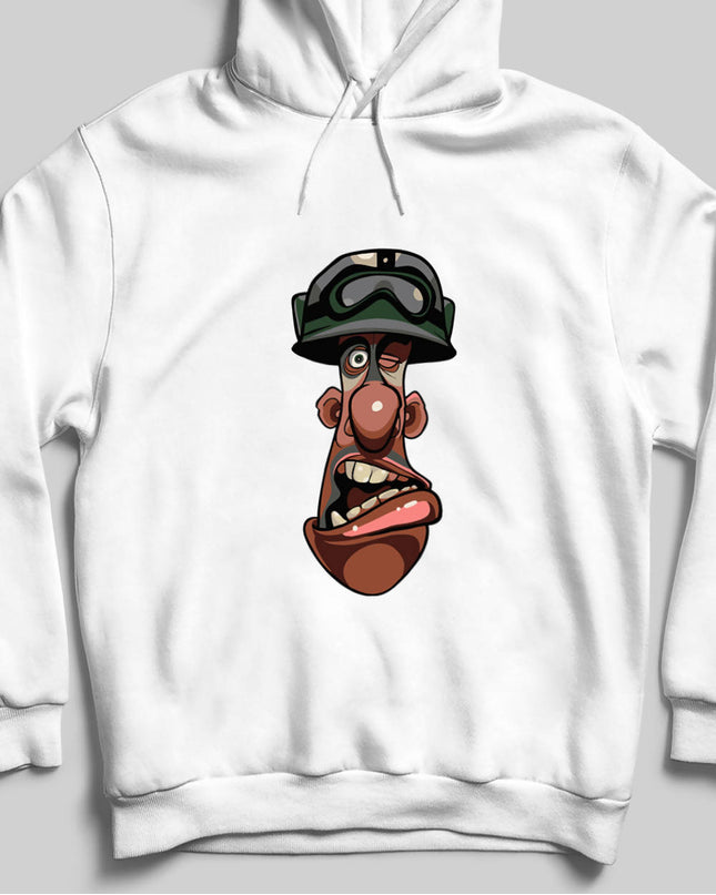 Siyahi Gezgin Baskılı Sweatshirt - Kapüşonlu