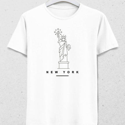 MONUMENT OF FREEDOM NEW YORK WHITE MEN'S T-SHIRT