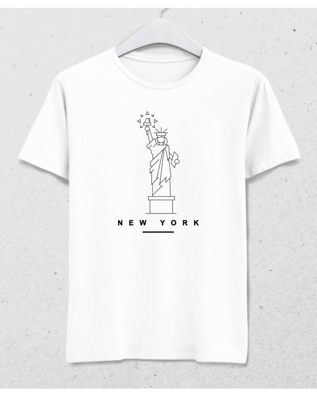 MONUMENT OF FREEDOM NEW YORK WHITE MEN'S T-SHIRT