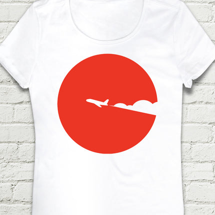 Red Plane Beyaz Kadın tshirt - basmatik.com