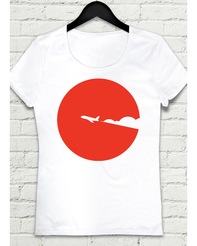 Red Plane Beyaz Kadın tshirt - basmatik.com